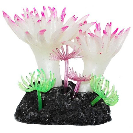 УЮТ Коралл аквариумный Актинии малые белые с розовым, силиконовый, 8 см – интернет-магазин Ле’Муррр