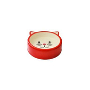 N1 Миска для кошек, в виде мордочки кошки, красная, керамика